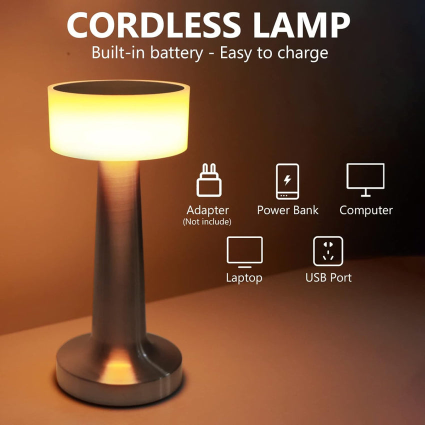 Skykey Touch Sensor Bar Table Lamp Rechargeable Restaurant LED Light Silver Modern Design - Restaurant LED Silver