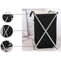 Skykey Two-Grid Laundry Basket Large Capacity Foldable Clothes Organizer Double Section - Laundry Basket Two-Grid