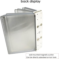 Skykey Wall Mount Reference Organizer Catalog Display Rack 10 Double-Sided A4 Panels Desktop Menu Black Frame - Wall A4-BK