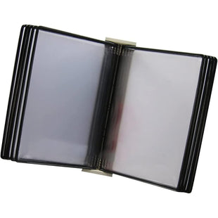 Skykey Wall Mount Reference Organizer Catalog Display Rack 10 Double-Sided A4 Panels Desktop Menu Black Frame - Wall A4-BK