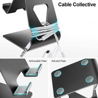 Topgo Desk Phone Stand DB1 Adjustable Height Aluminum Desktop Holder Stable Base Design - X002I2Q1XT