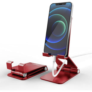 Topgo Foldable Phone Stand Red PST-1RED Adjustable Portable Desk Mount Anti-Slip Design - X002JNZIC9