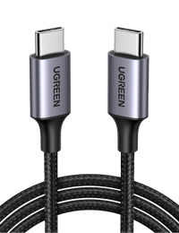 UGREEN USB 2.0 C M/M Round Cable Nickel Plating Aluminum Shell 1m (Gray Black)US261 100w US261