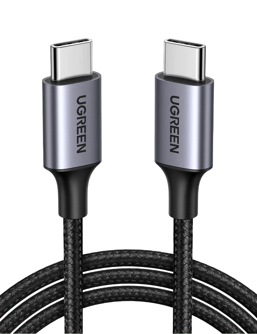 UGREEN USB 2.0 C M/M Round Cable Nickel Plating Aluminum Shell 1m (Gray Black)US261 100w US261
