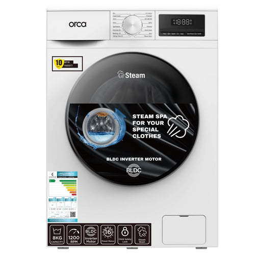 Orca Front Load Washing Machine 8KG 1200RPM OR-TWF80EW